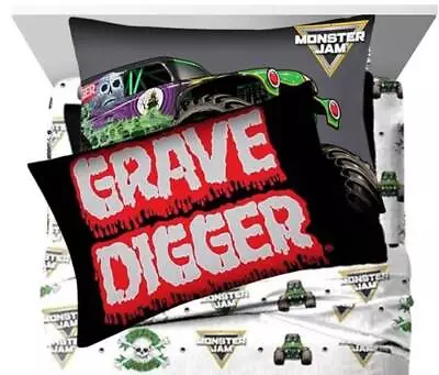 Monster Jam  Grave Digger  Kids Microfiber Sheet Set-AB0CLM7P5867 AB0CLM9BY6N4 • $46.95