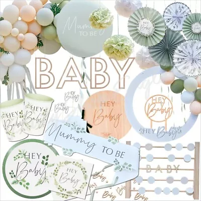 Botanical Baby Shower Decorations Unisex Gender Reveal Party Tableware Supplies • £12.50