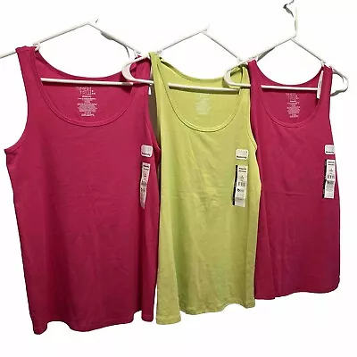 NEW Time & Tru Maternity Tank Tops Lot Of 3- 1 Green And 2 Pink Size Small 4-6 • $19.98