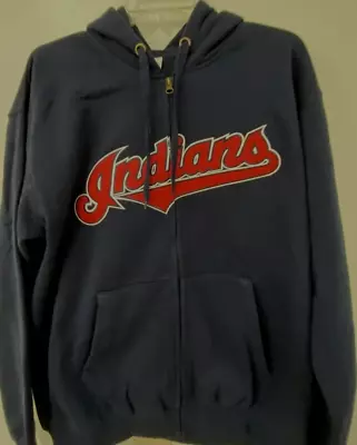 Cleveland Indians MLB Navy Zip Up Jacket One Sided Men's Size Large • $65