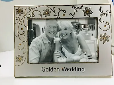 50th Golden Wedding Anniversary 6X4 Photo Picture Frame Silver Plated 5* GIFT  • £13.49