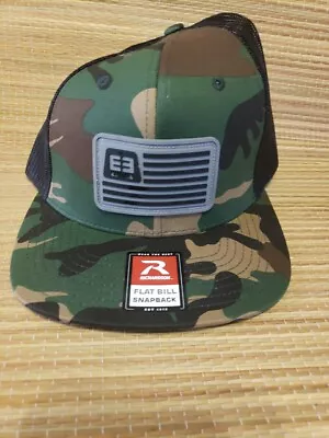 New Evans E3 Camo Snapback Hat Cotton Mesh Solid Flat Trucker Hunting • $7.87