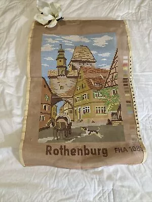 Vintage European Tapestry UnStarted Rothenburg Theme. • $52