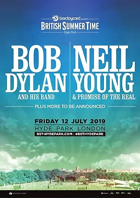 BOB DYLAN/NEIL YOUNG 2019 LONDON U.K. CONCERT TOUR POSTER-2 Classic Rock Legends • $19.19