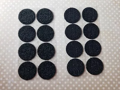 Black Round Self Adhesive Velcro Dots 25mm X 8 • £3.70