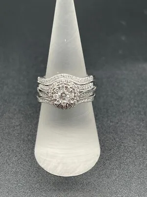 $2119 • Buy Ladies 14ct White Gold Diamond Ring Set (Pre-Owned)