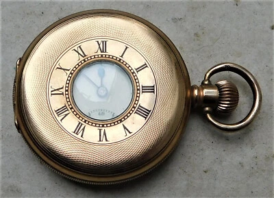 £9.50 • Buy NO RESERVE C1920s Gold Plated Half Hunter Pocket Watch Vintage Antique