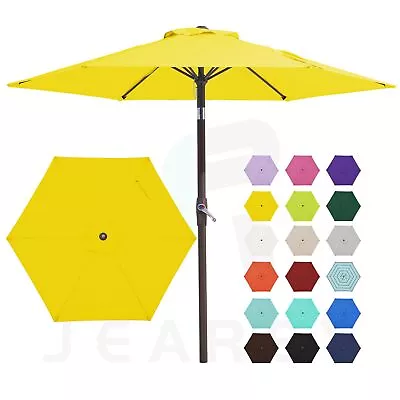 7.5FT Patio Umbrella Market Table Umbrella With 6 Sturdy Ribs Push Button Ti • $60.95