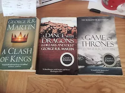 George R.R. Martin Book Bundle X3 Game Of Thrones - Clash Of Kings Dance With Dr • £6.99