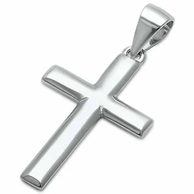 $12.50 • Buy Plain Cross .925 Sterling Silver Pendant