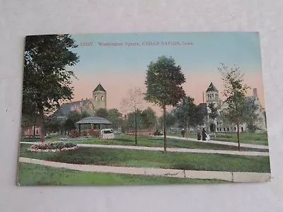 F476 Postcard Washington Square Cedar Rapids IA Iowa 1909 Van Horn • $4.98