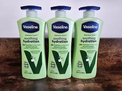 3 Vaseline Intensive Care Soothing Hydration Aloe Body Lotion 20.3 Oz. Lot Of 3 • $30.99