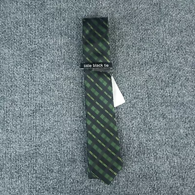 Little Black Tie Black Green Plaids 58 X 2.5 Skinny Slim Dress Wedding New • $3.50