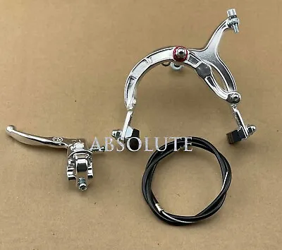Silver Old School Bmx Bike Mx Front Brake Lever Cable Caliper Cruiser Bicycle. • $12.25