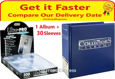 Ultra Pro 3 Ring Cobalt Binder Album + 30 Platinum 9 Pocket Sleeve Pages Pokemon • $49.90