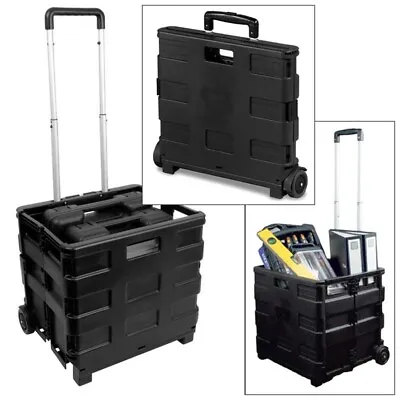 £21.99 • Buy Large 40kg Folding Cart Shopping Trolley Rolling Car Boot Storage Box Voche