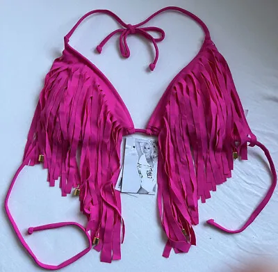 £20 • Buy Sheridan Swim Hot Pink Fringe Bikini Top New 14UK