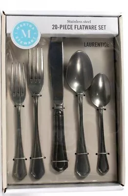 Martha Stewart Silver Stainless Steel 20 Piece Flatware Set Dishwasher Safe • $95.99