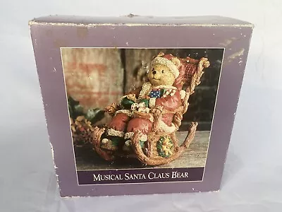 Classic Treasures Musical Santa Claus Bear On Rocking Chair Wind-Up Music Plays • $16.57