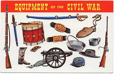 1939-1960s Equipment Of The American Civil War Antique Vintage Postcard Gear • $5.99