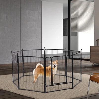 $80.75 • Buy 31.5   Outdoor Indoor Pet Dog Playpen Exercise Fence Cage Kennel W/ Door 8 Panel