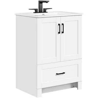 Bathroom Vanity Cabinet With Ceramic Sink Bathroom Sink Cabinet With 2 Doors • $185.99