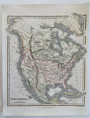 North America United States Canada Disputed Border Oregon 1834 Walker Map • $140