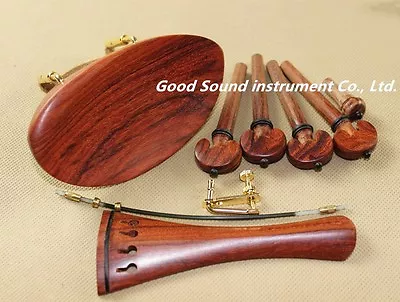 2set New Rosewood 4/4 Violin Accessories  Chinrest Endpin Tuner Tail Gut • $29.99