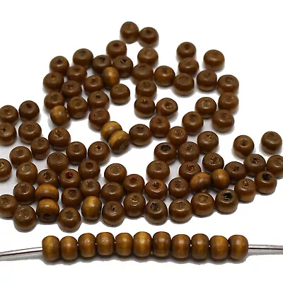 500 Round Wood Beads 6mm Wooden Spacer Beads Jewelry Making Color Choice • $3.32