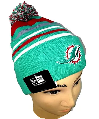 Brand New Miami Dolphins Cuffed Pom Knit Beanie • $19.99