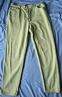 Women’s Vintage Retro BHS Mint Green Denim Jeans ~ Ladies Size 18 • $4.91