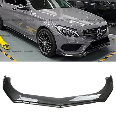 For Mercedes-Benz C200 C300 Front Bumper Lip Spoiler Splitter Carbon Fiber • $61.75