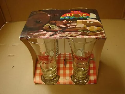 4 Vintage Libbey Miller High Life Hamm's Pabst Blue Ribbon Pilsner Beer Glasses • $24.95