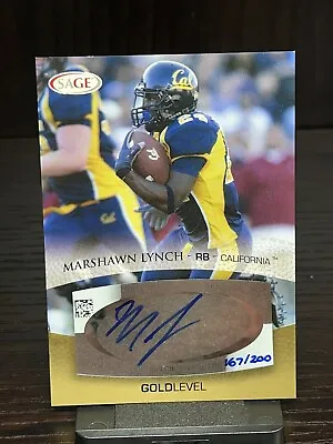Marshawn Lynch 2007 SAGE Auto Gold /200 #A33 Rookie Autograph RC Seahawks Sp • $69.99