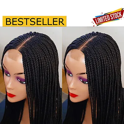 £95 • Buy Black Lace Closure Fulani Cornrow Hand Braided Wigs For Black Women