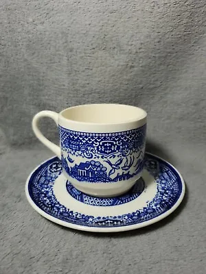 Vintage Blue Willow 9 Cups And 12 Saucers — Cups Marked USA • $24.99