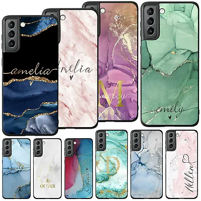 Hot Marble Personalised Phone Case For Samsung Galaxy S24 S23 S22 S21 Soft Cover • £5.39
