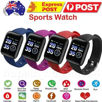 $12.96 • Buy Smart Watch Fitness Tracker Heart Rate Blood Pressure Waterproof Men Women Sport