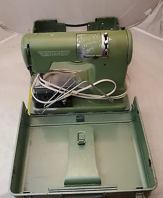 Swiss Elna Supermatic Green Grasshopper Sewing Machine Original Case Stich Cams • $201.19