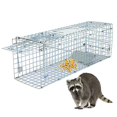 24x8x7.5 Humane Animal Trap Steel Cage Live Rodent Control Skunk Squirrel Rabbit • $27.58