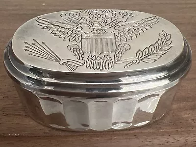 Vintage Sheffield Silver Plated Jewelry Box American Eagle E Pluribus Unum • $12.50