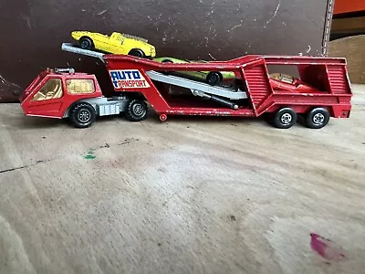 Matchbox Superkings K-10 Car Transporter And Truck Die Cast 1976 With Cars • £0.99