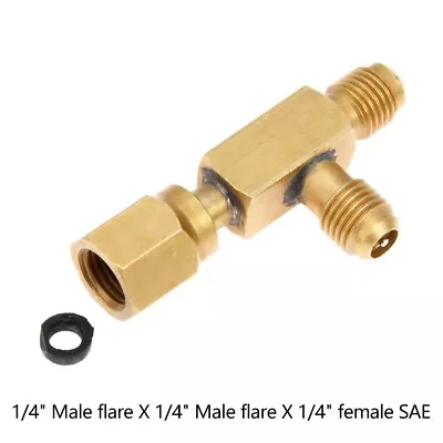 Tee Adapter 1/4X1/4X1/4 SAE Flare Add Gauge Deep Vacuum Pump/Manifold Set • $12.87