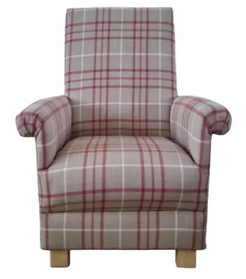 Laura Ashley Fabric Adult Chairs Armchairs Keynes Cranberry Red Highland Check • £249.99