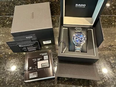 Rado D-Star 200 Chronograph Automatic 44mm Blue Dial Men's Swiss Watch R15966203 • $869