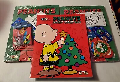 Vintage Snoopy Peanuts Christmas Activity Kits Coloring Books Kohl's Lot Of 3 • $24.99