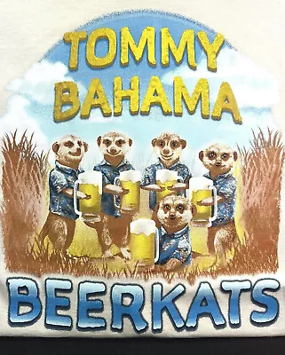 Tommy Bahama Men's T Shirt / Beerkats - VANILLA ICE - Cotton / Reg $54 • $29.75