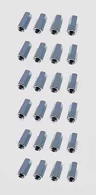 24 Pack 1/4-28 X 7/8  Long Fine Thread Hex Coupling Nut With Zinc Plate • $10.99