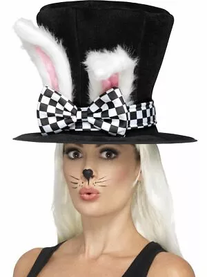 Tea Party March Hare Adult Top Hat W Rabbit Bunny Ears Easter Costume Men Women • $18.08