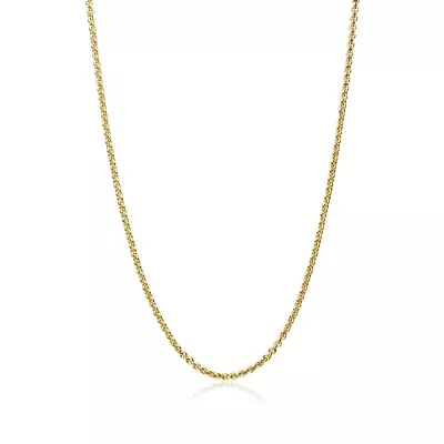 30 Inch Thin 0.7mm Cable Chain Necklace In Gold Plated Sterling Silver • $11.99